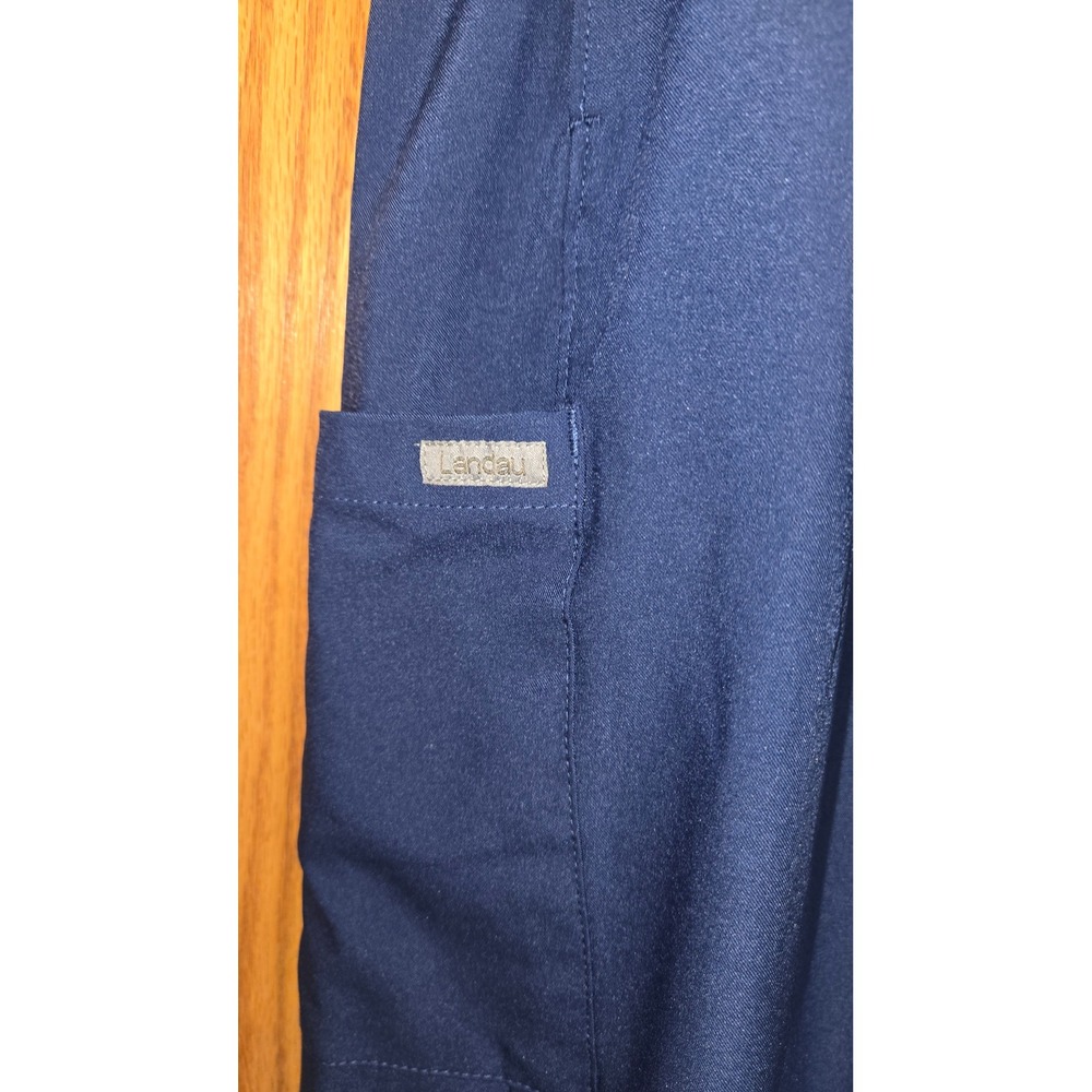 Landau ProFlex Navy Blue Cargo Scrub Pants Womens XL Regular Drawstring - Picture 3 of 10